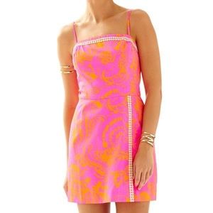 Lily Pulitzer Jesse Skort Romper Pink & Gold Sz 4